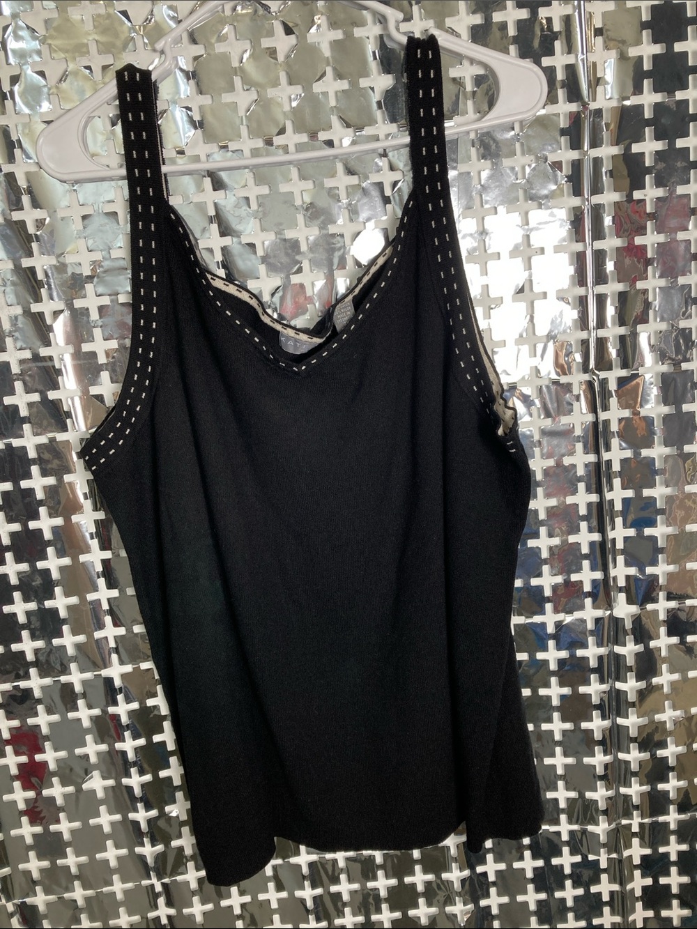 Kate Hill Black Tank Top with Contrast Stitching
